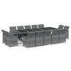 vidaXL Garden Dining Set Gray PE Rattan Large Expandable