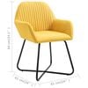 vidaXL Dining Chair Set of 4 Yellow Fabric and Powder-Coated Steel