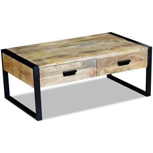 vidaXL Coffee Table Solid mango wood, Iron 39.4 x 23.6 x 15.7 in