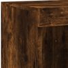vidaXL Sideboard Smoked oak Engineered wood, glass 79.5 x 14.6 x 39.4 in