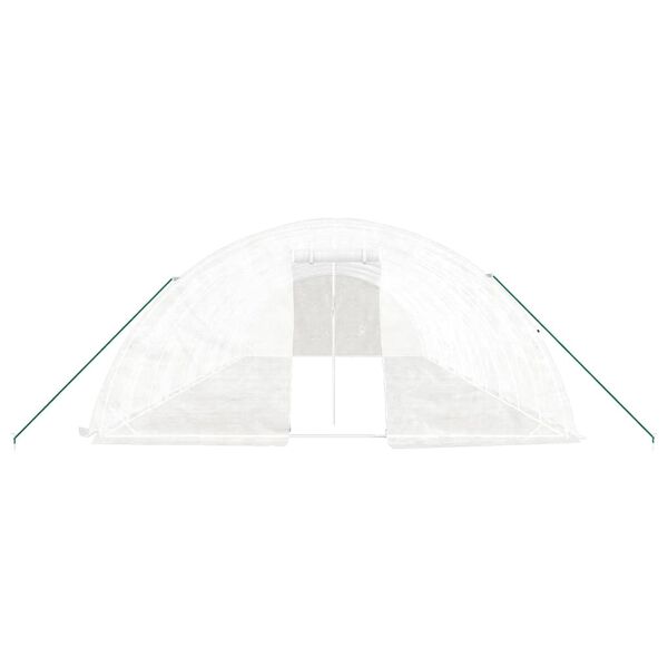 vidaXL Greenhouse White Polyethylene (PE), Galvanized Steel Large