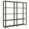 vidaXL 5-Tier Storage Rack Grey 66.9x15.0x66.9" Solid Wood Pine