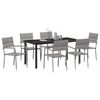 vidaXL Garden Dining Set with Cushion 7 pcs Grey Poly Rattan