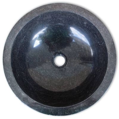 vidaXL Basin Marble 15.7" Black