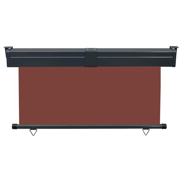 vidaXL Balcony Side Awning Brown Steel 57.1 x 98.4 in Retractable