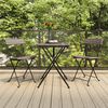 vidaXL Folding Bistro Set Grey PE rattan Small Foldable Bistro Set