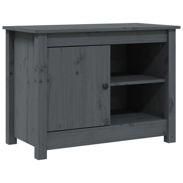 vidaXL TV Cabinet Grey Solid pine wood Medium TV Cabinet Rectangular