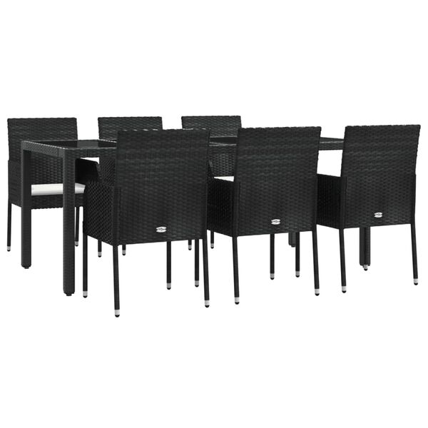 vidaXL Garden Dining Set Black