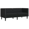 vidaXL 3 Piece Chesterfield Sofa Set Black Faux Leather