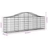 vidaXL Arched Gabion Baskets 25 pcs 78.7"x11.8"x23.6"/31.5" Galvanized Iron