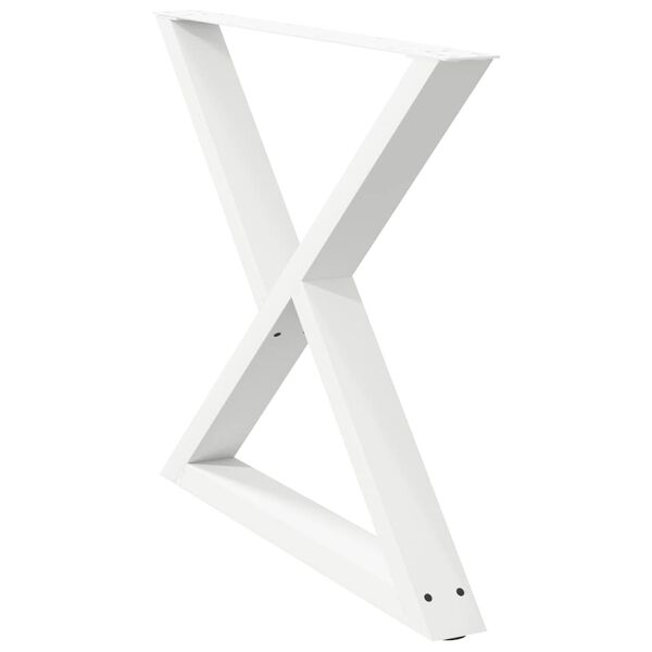 vidaXL Dining Table Legs 2 pcs White 35.4x(28.3-28.9)" Steel