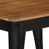 vidaXL Dining Table Brown and Black Solid Acacia wood and Steel Medium