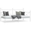 vidaXL Daybed With Trundle White Steel Twin Daybed With Trundle