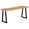 vidaXL Bench Brown and Black Solid mango wood and powder-coated steel