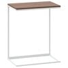 vidaXL Side Table White and Brown Engineered Wood and Iron Compact