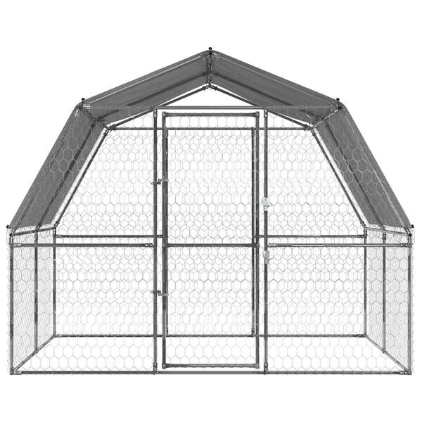 vidaXL Dog Cage Silver Galvanized Steel Large Sturdy Dog Cage