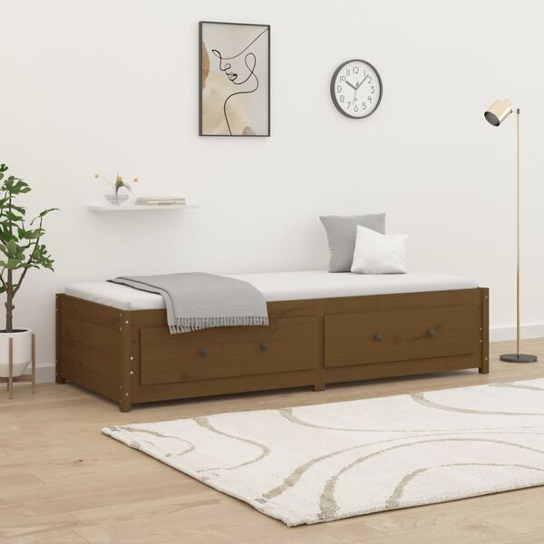 vidaXL Day Bed Honey Brown Solid pine wood, plywood 35.4 x 78.7 in