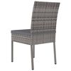 vidaXL Dining Set Grey and Black Poly rattan, Powder-Coated Steel, Glass