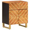 vidaXL Bedside Cabinet Brown and Black Solid Mango Wood Medium