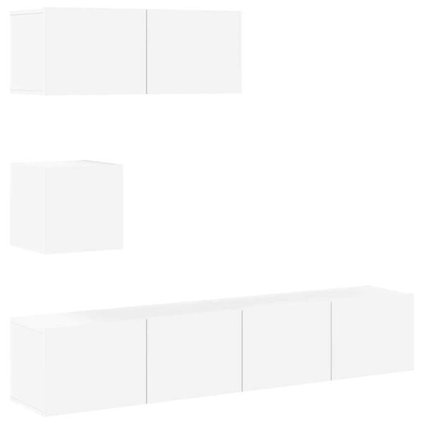 vidaXL TV Cabinet Set Set of 4 White Engineered wood Various