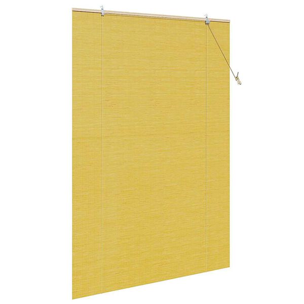 vidaXL Roller Blind with Curtains Yellow 59.06 x 86.61 in Bamboo