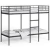 vidaXL Bunk Bed Black Steel, Mesh Fabric Small Single Bunk Bed