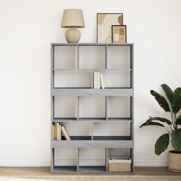 vidaXL Bookcase Concrete grey Engineered wood Large Bookcase