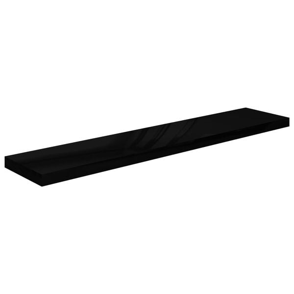 vidaXL Wall Shelf Set of 2 High gloss black Honeycomb MDF, metal Large