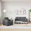 vidaXL Sofa 2 pcs Dark Grey