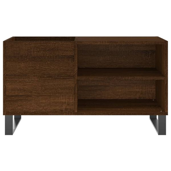 vidaXL Record Cabinet Brown Oak Engineered Wood, Iron Medium