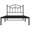 vidaXL Bed Frame Black Powder-Coated Steel Single Bed Frame