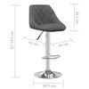 vidaXL Bar Stool Set of 2 Dark Grey Velvet (100% polyester), chromed steel