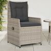 vidaXL Reclining Patio Chairs 2 pcs Light Grey Poly Rattan