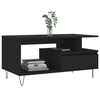 vidaXL Coffee Table Black Engineered Wood and Metal