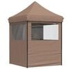 vidaXL Foldable Party Tent Pop-Up with 4 Sidewalls Brown