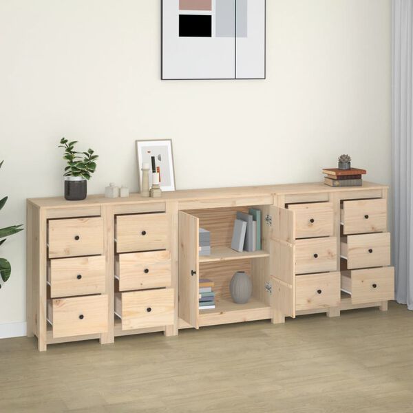 vidaXL Sideboard Wooden Solid pine wood