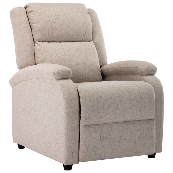 vidaXL Recliner Chair Cream Fabric