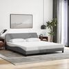 vidaXL Bed Frame Light Grey Polyester, metal, solid pine wood, plywood