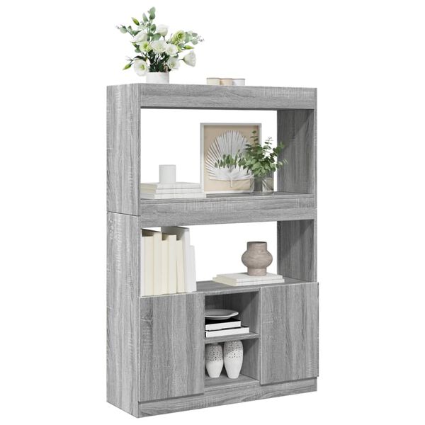 vidaXL Highboard Grey Sonoma Engineered Wood Tall Highboard