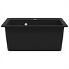 vidaXL Granite Kitchen Sink Single Basin Black