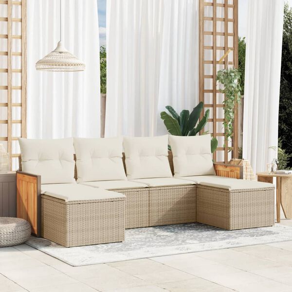 vidaXL Garden Sofa Set Beige