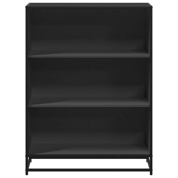 vidaXL Book Cabinet Black Engineered wood, Metal Medium Book Cabinet