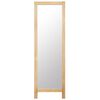 vidaXL Freestanding Mirror Natural Oak Brown Solid Oak Wood, Glass