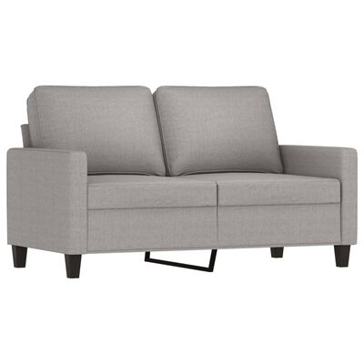 vidaXL 2 Piece Sofa Set with Cushions Light Gray Fabric