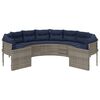 vidaXL Patio Sofa Grey Poly Rattan Large Durable Outdoor Sofa Round