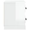 vidaXL Bedside Cabinet High gloss white Engineered wood