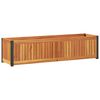 vidaXL Garden Planter 43.3"x11.8"x10.8" Solid Wood Acacia and Steel