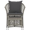 vidaXL Garden Lounge Set Grey PE rattan, steel Small Garden Lounge Set