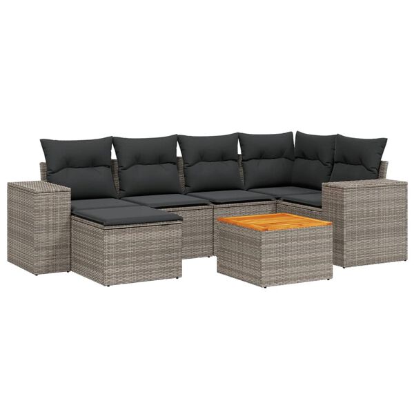 vidaXL Garden Sofa Set Gray, Dark Gray