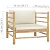 vidaXL Garden Lounge Set Cream White Bamboo Medium Modular